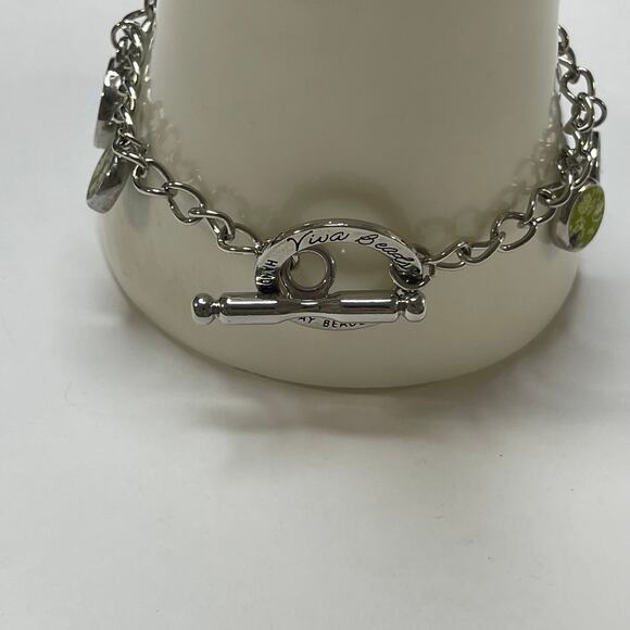 Viva Beads necklace costume jewelry signed dangle charm chunky chain clay beads - Picture 8 of 11